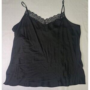 Black 100% Silk Lace Sequin Cami Dark Coquette Whimsigoth Dark Fairy
